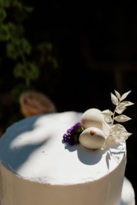 wedding cake decorated with eggs